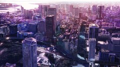 City cityscape Anime artwork