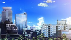 City cityscape Anime sky