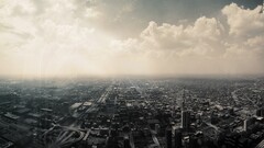 City cityscape clouds Chicago sky horizon USA