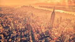 City cityscape Manhattan new york city color correction
