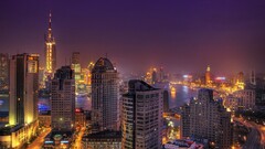 City cityscape night sky lights City Lights