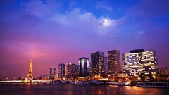 City cityscape Paris night France City Lights Eiffel Tower