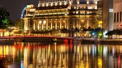 City cityscape Singapore Asia reflection building