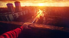 City cityscape sunset hands sky sunlight landscape