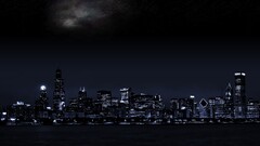 City dark cityscape night Chicago USA