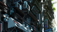 City drawing artwork Anime anime girls Women women outdoors Car