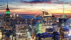 City Lights cities cityscapes new york city