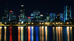 City lights night water