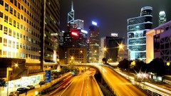 City lights roads urban cityscapes kong hong