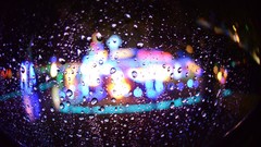 City Lights water drops urban