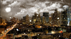 City night cityscape snowflakes clouds City Lights