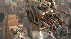 City post Art sci-fi