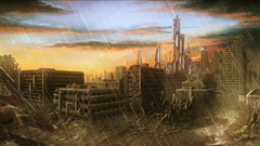 City rain Future man Nuclear invisible