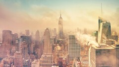 City sky morning smoke new york city