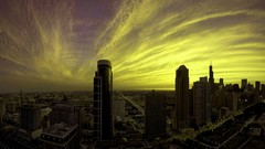 City sky morning widescreen buildings