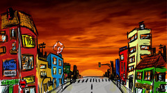 City street childrens artwork