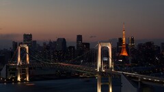 cityscape Bridge Tokyo rainbow bridge