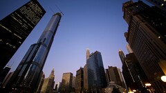 cityscape Chicago skyscraper street light sky USA City