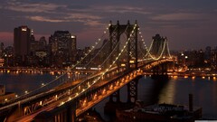 cityscape City Bridge brooklyn bridge new york city USA