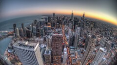 cityscape City building hdr lights Chicago USA