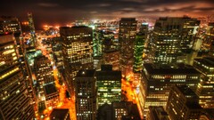 cityscape City building hdr lights San Francisco USA night