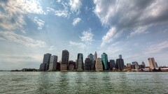 cityscape City building hdr new york city USA skyline sky clouds