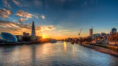 cityscape City building hdr sunset London uk River Thames sky