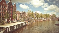 cityscape City building river Amsterdam water sky Netherlands