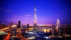 cityscape City dubai skyscraper united arab emirates City Lights