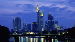 cityscape City frankfurt City Lights lights sky skyline germany