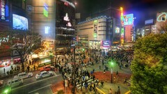 cityscape City hdr building Tokyo urban night Asia People