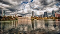 cityscape City hdr building water clouds sky Austin (Texas) USA
