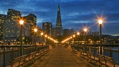 cityscape City lantern night sky lights USA San Francisco