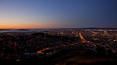 cityscape City San Francisco USA City Lights dusk panorama