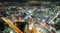 Cityscape night lights buildings