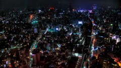 cityscape Tokyo night architecture City Japan Asia City Lights