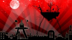 cityscape vector art artwork moon digital art