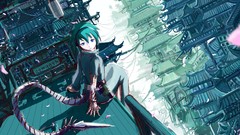 Cityscapes anime girls artwork