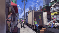 Cityscapes artwork Anime cities
