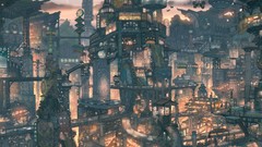 Cityscapes artwork fantasy art imperial boy