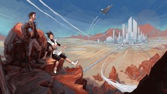 Cityscapes artwork futuristic deserts