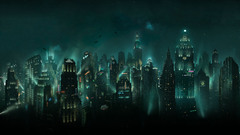 Cityscapes bioshock buildings Neon