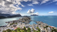 Cityscapes buildings Norway Sea