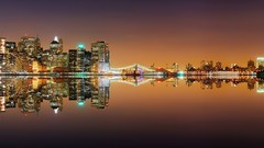 Cityscapes buildings reflections Sea