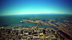 Cityscapes California evening aerial