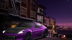 Cityscapes cars purple tuning