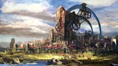 Cityscapes concept art mmorpg Korean video games mmo fantasy 