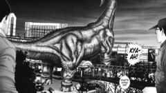 Cityscapes Dinosaurs gantz monochrome