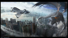 Cityscapes Dragons fantasy art