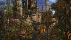 Cityscapes Dragons urban buildings